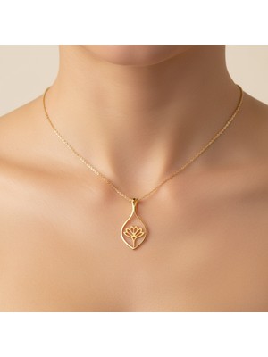 Tabitela 14 Ayar Altın Kolye Ucu Çiçek GM3807 0.5 gr