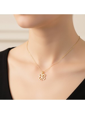 TabiTela 14 ayar altın kolye ucu yonca   GM3370 1 gr