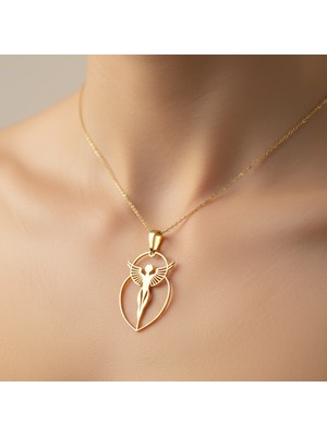 TabiTela 14 ayar altın kolye ucu küçük melek   GM4326 1 gr