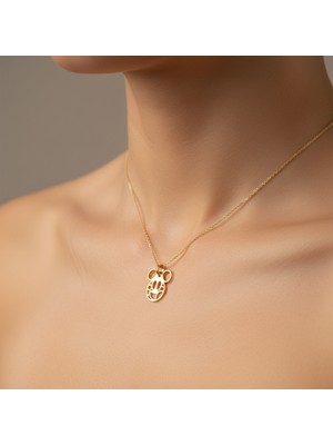 Tabitela 14 Ayar Altın Kolye Ucu Mickey Mouse   GM4026 0.5 gr