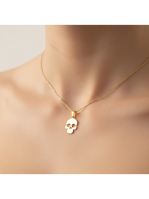 Tabitela 14 Ayar Altın Kolye Ucu Kafatası   GM4010 0.5 gr