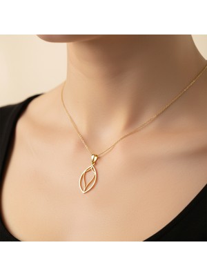 Tabitela 8 Ayar Altın Kolye Ucu Dilek Kemiği   GM4162 0.5 gr