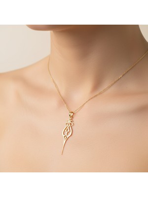 TabiTela 8 ayar altın kolye ucu güzel tasarımlar GM4814 0.5 gr