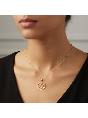 Tabitela 8 Ayar Altın Kolye Ucu Mandela   GM4743 1 gr