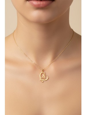 TabiTela 14 ayar altın kolye ucu kalp GM2095 1 gr