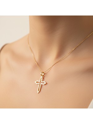 Tabitela 8 Ayar Altın Kolye Ucu Haç GM4236 0.5 gr