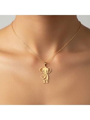 TabiTela 14 ayar altın kolye ucu fil GM4583 1 gr