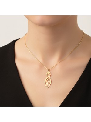 TabiTela 14 ayar altın kolye ucu kuğu GM5074 1 gr