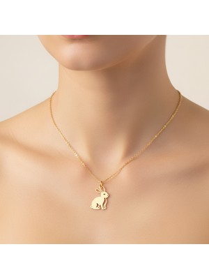 TabiTela 14 ayar altın kolye ucu tavşan GM4082 0.5 gr