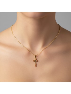 TabiTela 14 ayar altın kolye ucu haç GM4248 0.5 gr