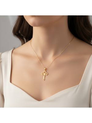 TabiTela 8 ayar altın kolye ucu haç GM4240 1 gr