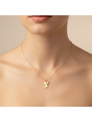 TabiTela 14 ayar altın kolye ucu küçük melek   GM4327 1 gr