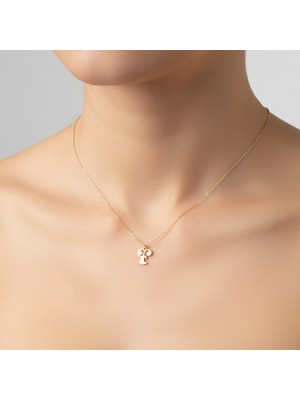 Tabitela 8 Ayar Altın Kolye Ucu Harf F   GM6043 0.5 gr