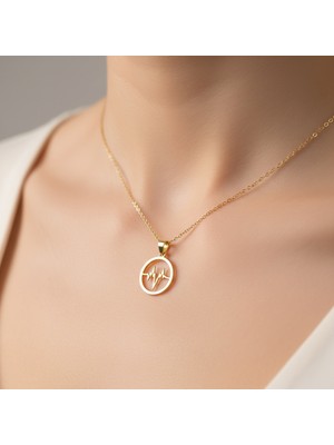 Tabitela 14 Ayar Altın Kolye Ucu Kalp Atışı   GM4680 1 gr