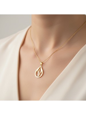 Tabitela 14 Ayar Altın Kolye Ucu Ateş   GM3501 1 gr