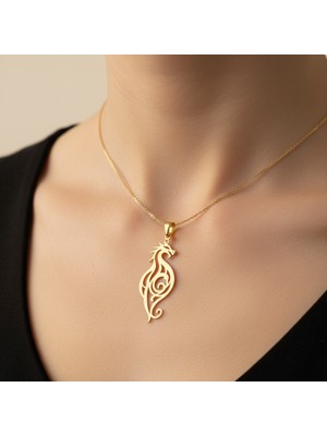 Tabitela 8 Ayar Altın Kolye Ucu Ejderha   GM4539 1 gr