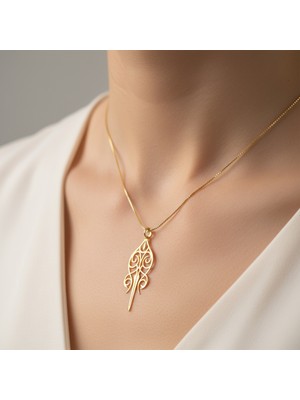 TabiTela 8 ayar altın kolye ucu tarak ve makas   GM3836 1 gr