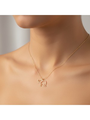 Tabitela 8 Ayar Altın Kolye Ucu Fil GM4596 0.5 gr