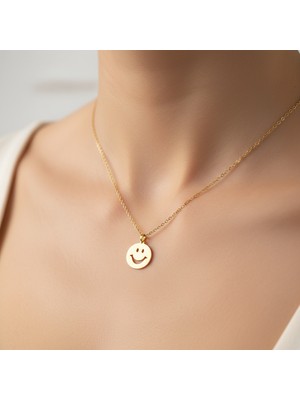 TabiTela 8 ayar altın kolye ucu gülen yüz GM5055 0.5 gr