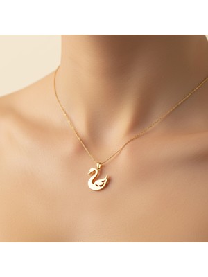 TabiTela 8 ayar altın kolye ucu kuğu GM5072 0.5 gr