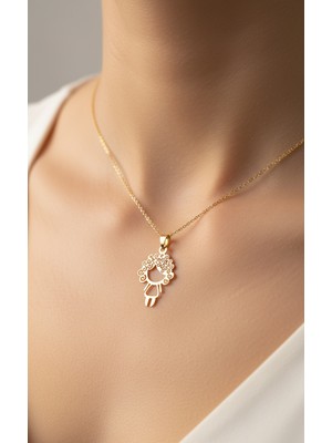 Tabitela 8 Ayar Altın Kolye Ucu Kız   GM5153 1 gr