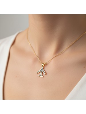 Tabitela 8 Ayar Altın Kolye Ucu Uçak   GM4405 1 gr