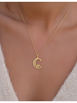 Tabitela 8 Ayar Altın Kolye Ucu Harf C   GM6023 1 gr