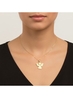 TabiTela 8 ayar altın kolye ucu melek   GM5965 1 gr