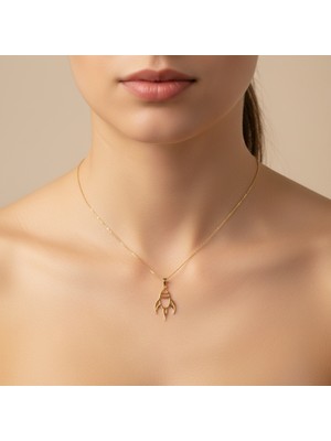 TabiTela 14 ayar altın kolye ucu roket gemisi   GM4947 0.5 gr