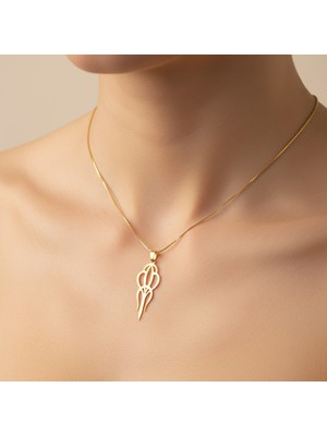 Tabitela 14 Ayar Altın Kolye Ucu Çizgi Sanatı Portresi   GM4811 0.5 gr