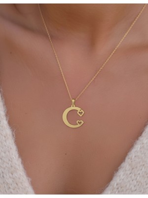 Tabitela 8 Ayar Altın Kolye Ucu Harf C   GM6019 1 gr