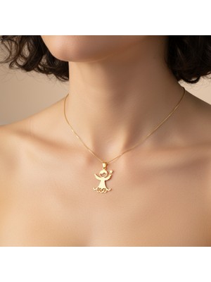 TabiTela 14 ayar altın kolye ucu melek   GM5982 0.5 gr