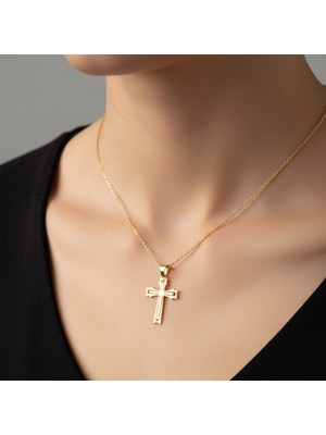 Tabitela 14 Ayar Altın Kolye Ucu Haç GM4237 0.5 gr