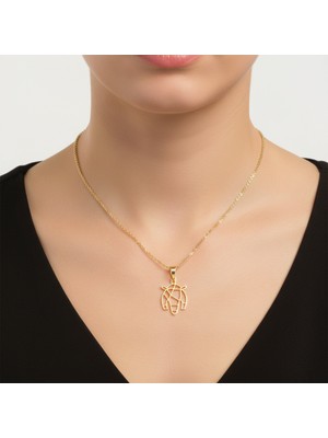 TabiTela 14 ayar altın kolye ucu gergedan GM4930 1 gr