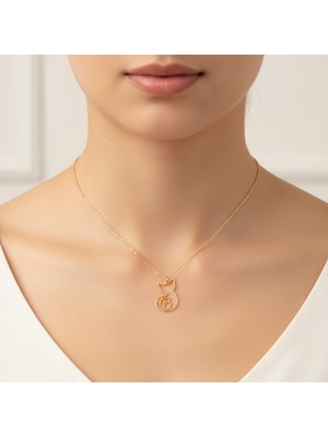 TabiTela 14 ayar altın kolye ucu kedi GM6331 1 gr