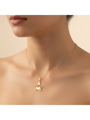 TabiTela 14 ayar altın kolye ucu at arabası GM5349 1 gr