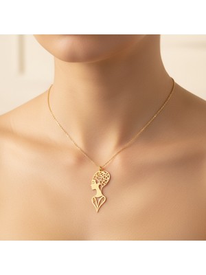 TabiTela 8 ayar altın kolye ucu Nefertiti   GM4361 1 gr
