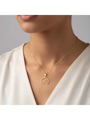 Tabitela 8 Ayar Altın Kolye Ucu Gökyüzü   GM5038 1 gr