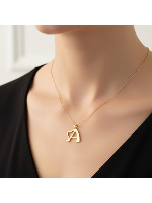 Tabitela 14 Ayar Altın Kolye Ucu Harf A   GM5997 0.5 gr