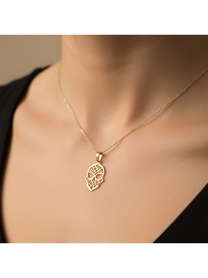 TabiTela 8 ayar altın kolye ucu kafatası   GM4005 0.5 gr