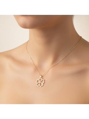 TabiTela 14 ayar altın kolye ucu yonca   GM3383 1 gr