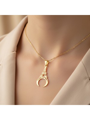 TabiTela 8 ayar altın kolye ucu Eiffel Kulesi   GM4565 1 gr