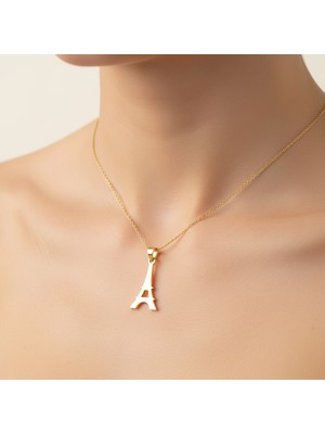 TabiTela 14 ayar altın kolye ucu Eiffel Kulesi   GM4567 1 gr