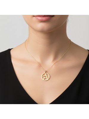 Tabitela 14 Ayar Altın Kolye Ucu Harf A   GM5998 1 gr