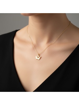 TabiTela 8 ayar altın kolye ucu taç   GM3911 1 gr