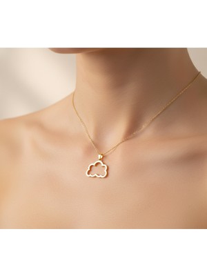 TabiTela 14 ayar altın kolye ucu bulut GM3390 1 gr