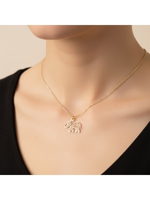 Tabitela 8 Ayar Altın Kolye Ucu Fil GM4604 0.5 gr