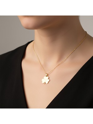 TabiTela 8 ayar altın kolye ucu yonca   GM3366 1 gr