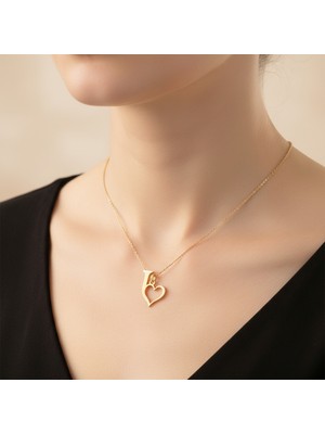 TabiTela 14 ayar altın kolye ucu Harf L   GM6108 1 gr