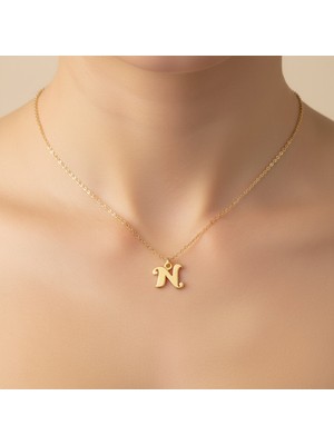 Tabitela 8 Ayar Altın Kolye Ucu Harf N   GM6148 0.5 gr